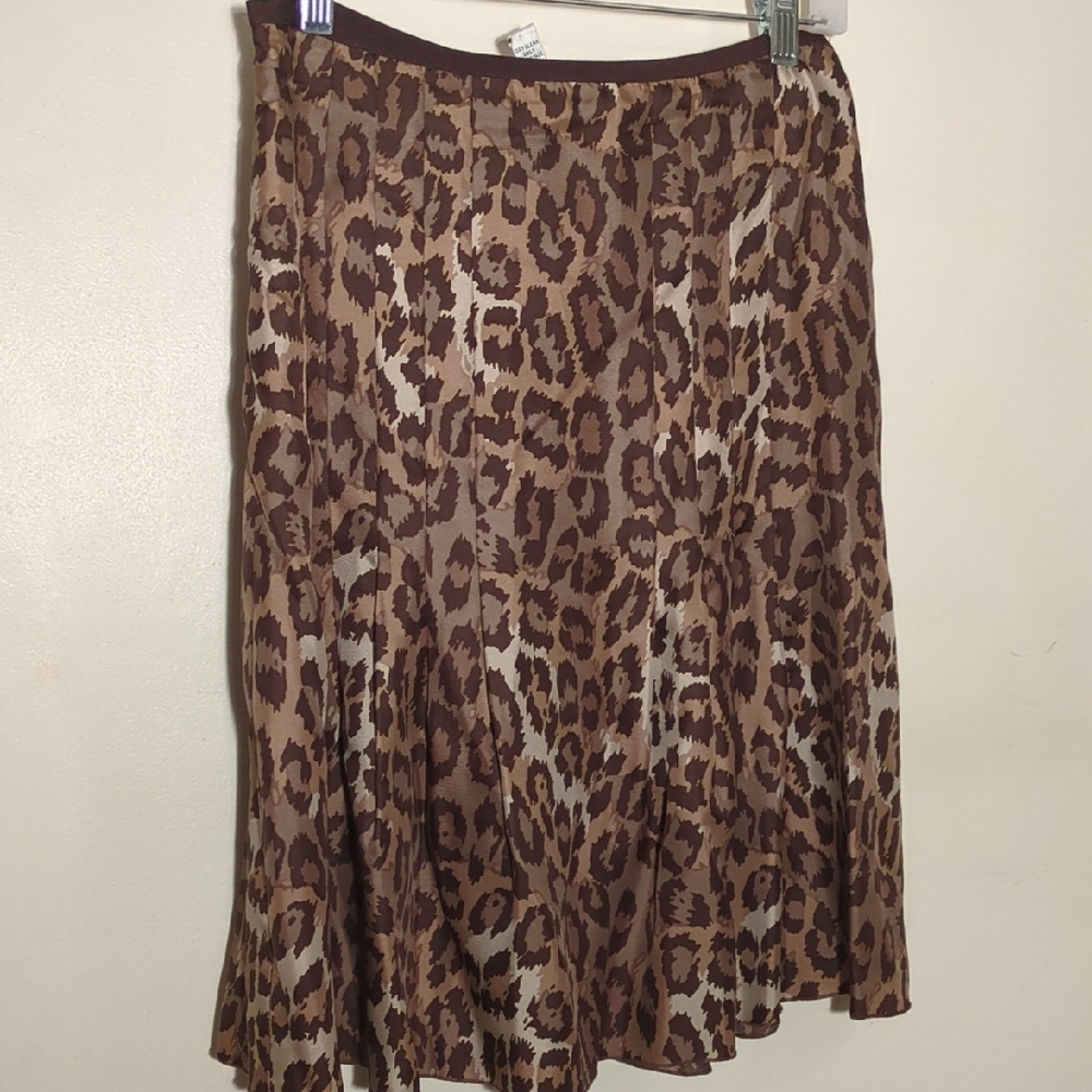 Diane Von Furstenberg Brown Leopard-Print Circle Skirt